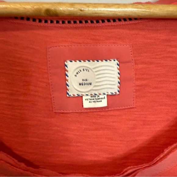 Anthropologie Postmark West End Peplum Tunic Tee High-low Top Solid in Coral - Picture 7 of 9
